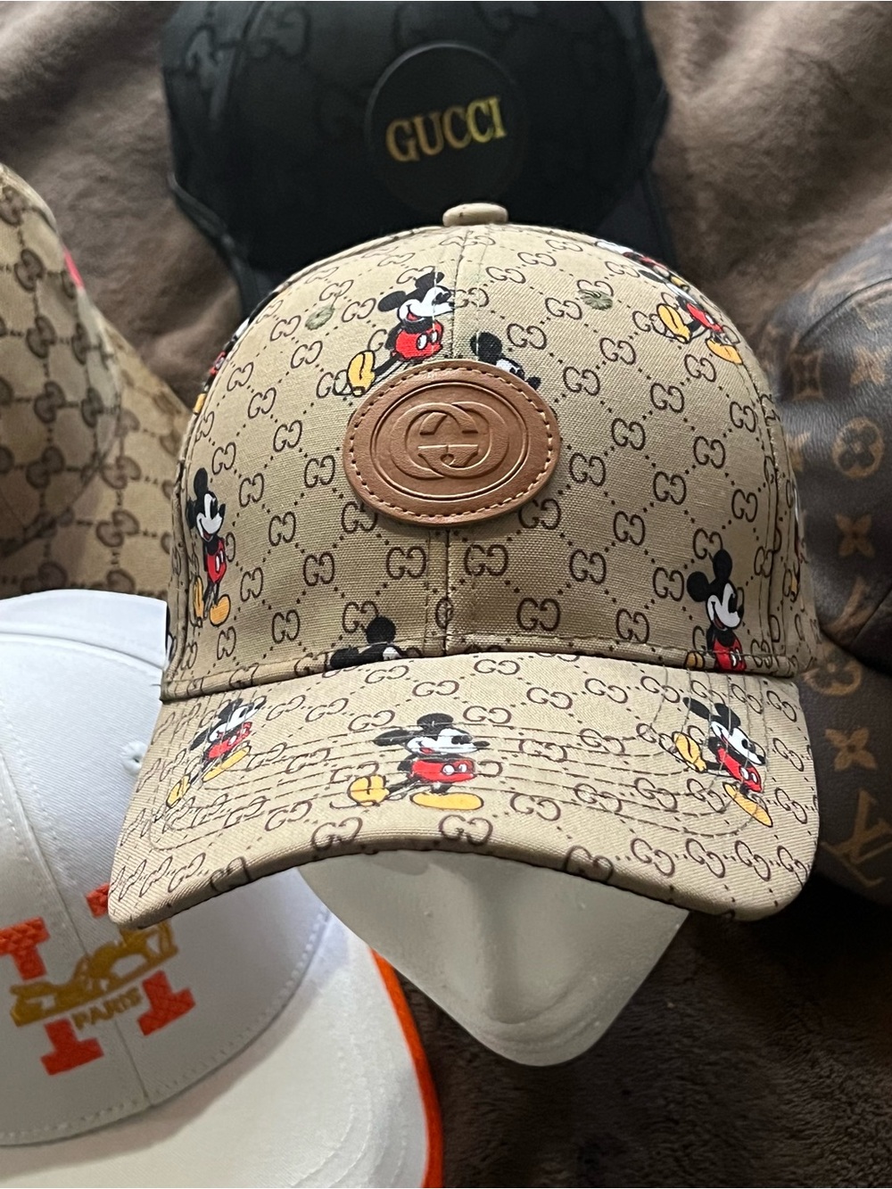 Gucci Beige/Tan Mickey Monogram Baseball Cap teenage